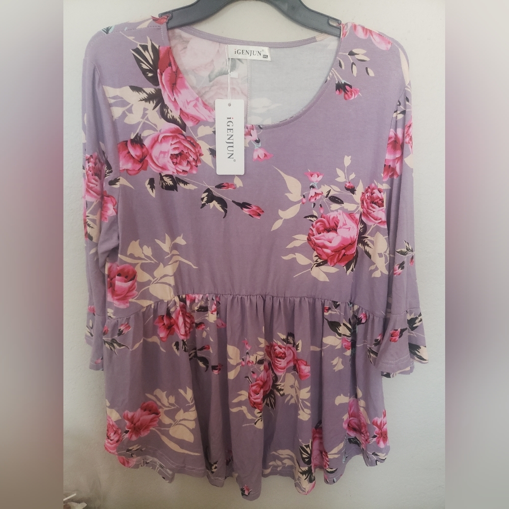 Floral purple blouse